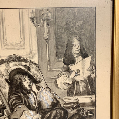 Viggo Jastrau (f.1857-1946.) Illustration af Christian V til Carl Ewald bog. Fra 1925.