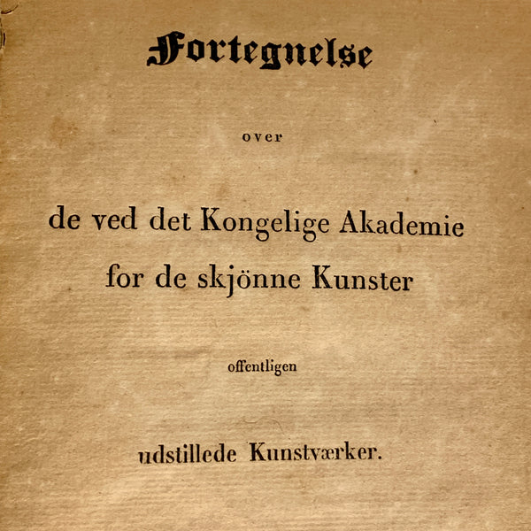 Kgl. Akademie. Antik kunst hæfte fra 1829. 1.Udgave, 1.Oplag.