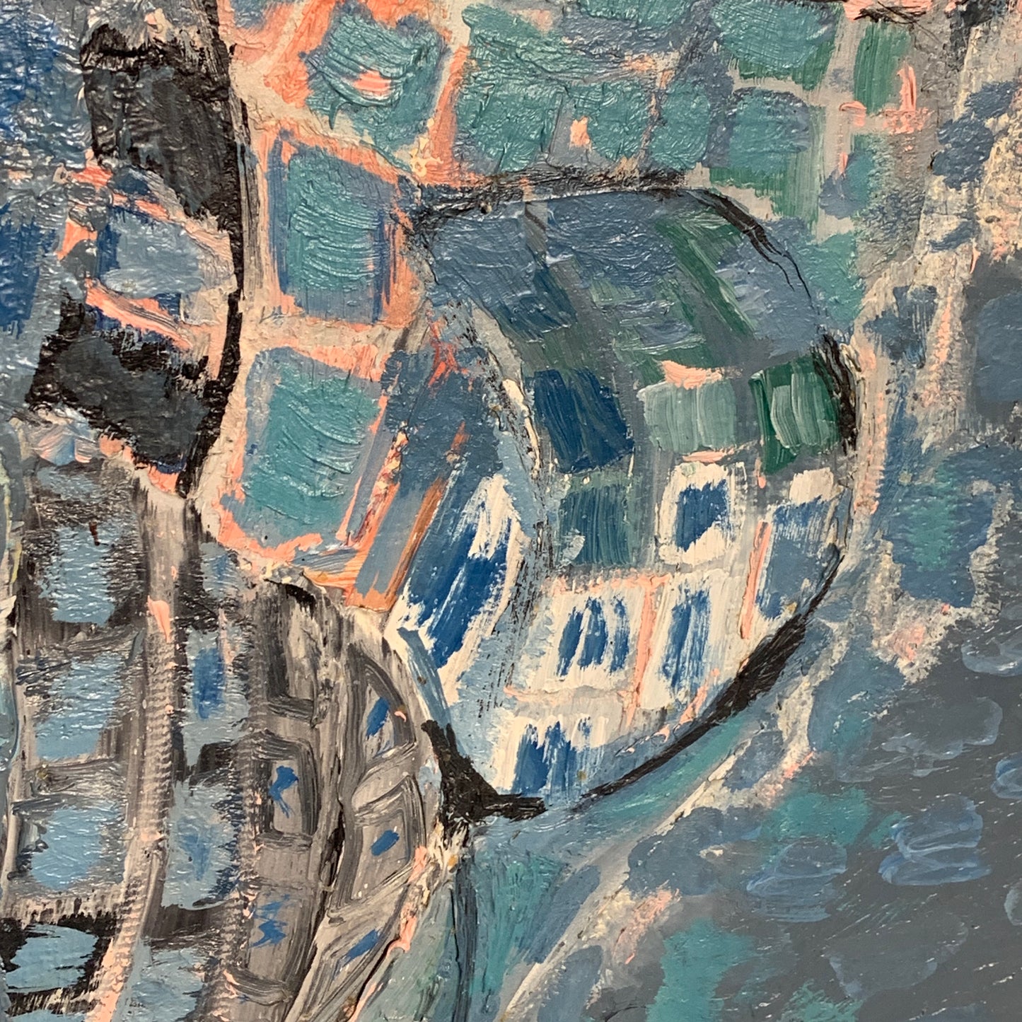 Else Hyldahl (f.193)Abstrakt oliemaleri på lærred, fra 1971.