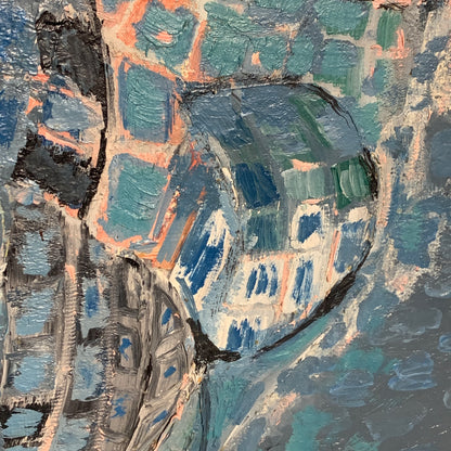 Else Hyldahl (f.193)Abstrakt oliemaleri på lærred, fra 1971.