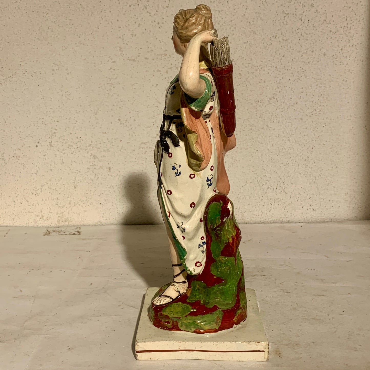Antique Staffordshire Pearlware, Diana (Artemis), Goddess of the Hunt, from 1820.