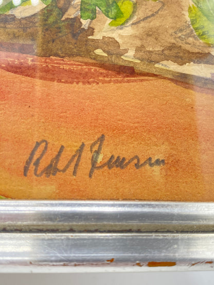 Rolf Jensen. Impressionistisk akvarel af parklandskab. Danmark. Slut 20. årh. Signeret