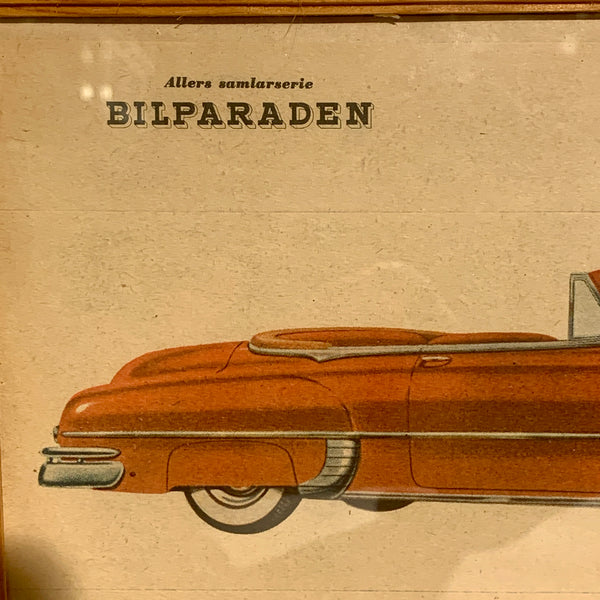 Pontiac. Originalt indrammet bil udklip, fra midt 1900 tallet.