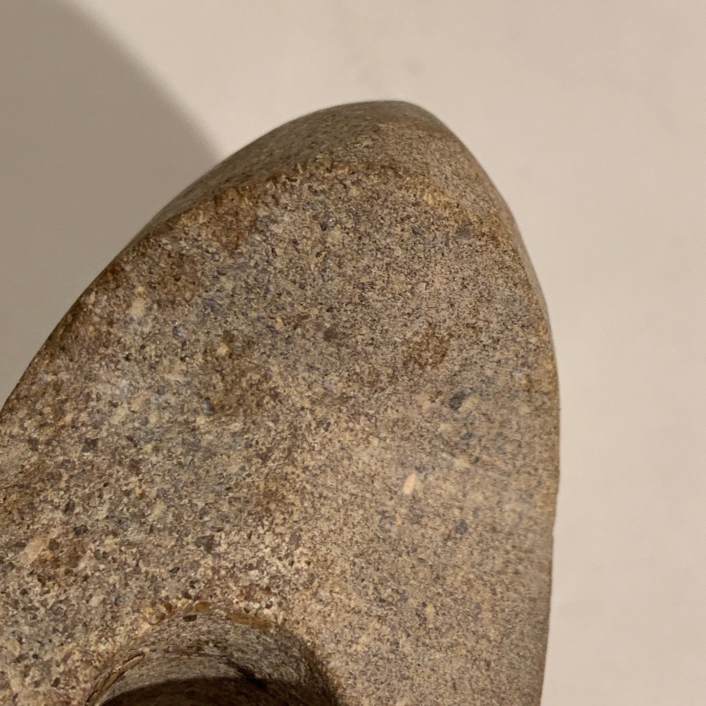 Danish Stone Age. Double-Bladed Axe with socket in rock, Tragtbægerkultur 4000-2800 BC.