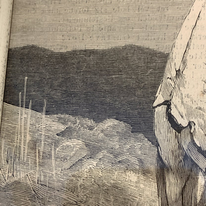 Antique Danish woodcut. Tunisians at Outpost. From 1881.