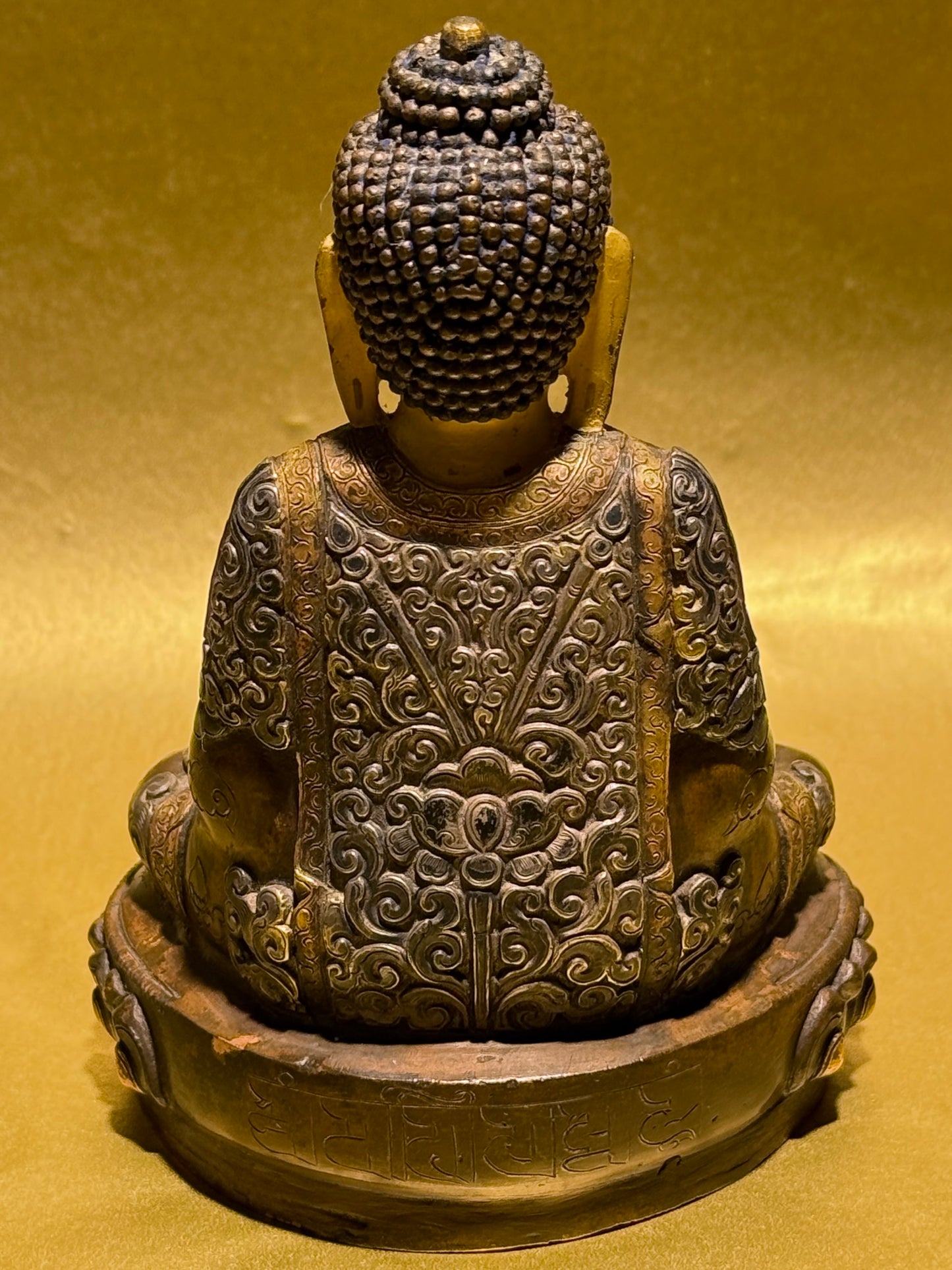 Amitabha Buddha i kobber og sterling sølv, fra 1900 tallet