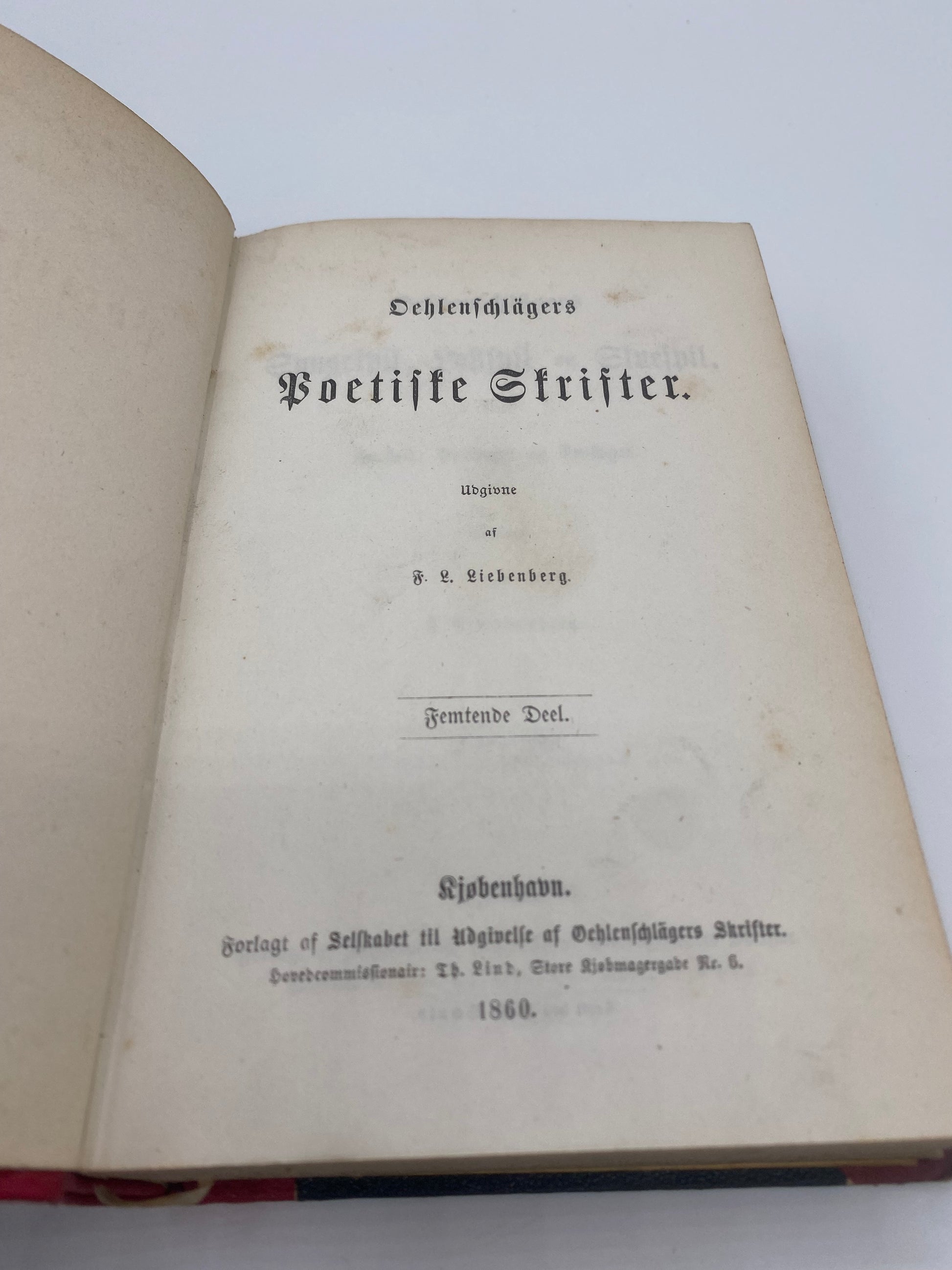 Oehlenschlägers Syngespil, Lystspil og Skuespil. Af Adam Oehlenschläger. 3. Og 4. Del. Antikvarisk dansk bog. 1. Udgave. 1. Oplag.