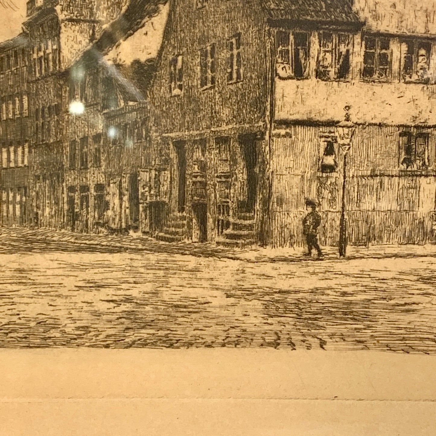 Hans Peter Storm (f.1878 til 1941.)Radering af gadeparti i København.