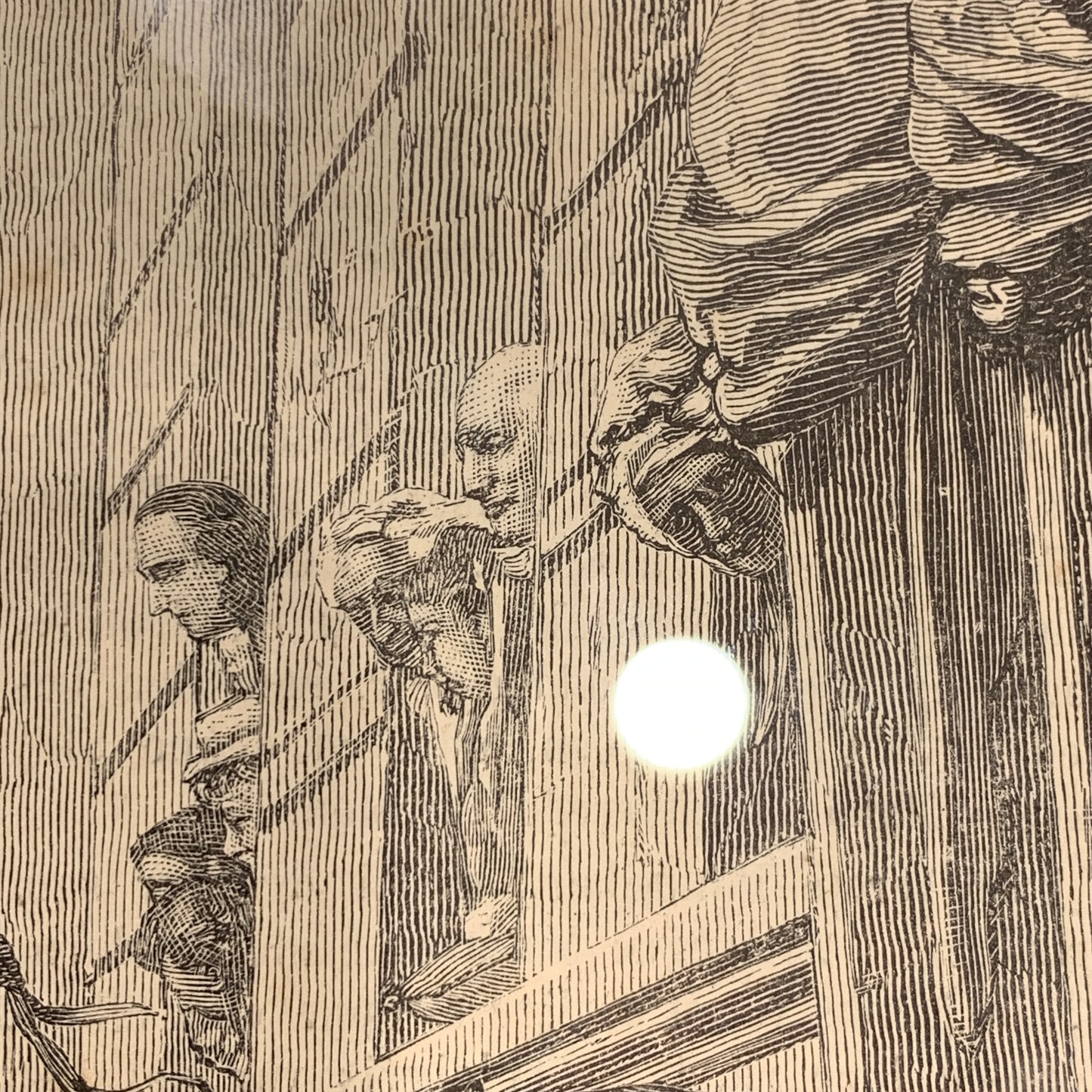 Antik dansk træsnit. En sejrrig Hærs Hjemkomst. Fra 1881.