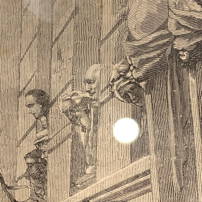 Antik dansk træsnit. En sejrrig Hærs Hjemkomst. Fra 1881.