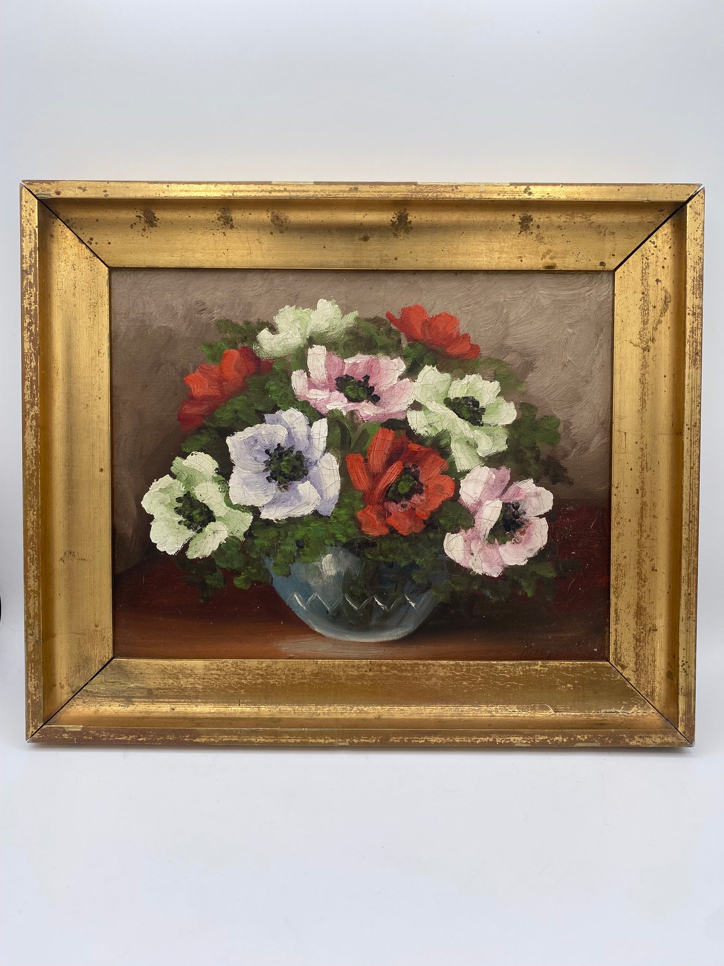Edvin Knüppel. Blomsterstilleben, oliemaleri. Danmark. Fra midt 20. årh