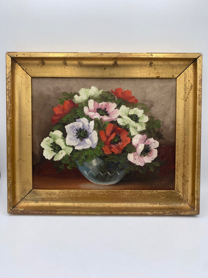 Edvin Knüppel. Blomsterstilleben, oliemaleri. Danmark. Fra midt 20. årh
