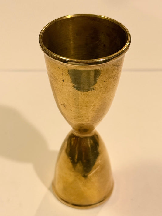 Antik dobbelt Jigger cocktail målebæger i bronze. Start 20.Årh