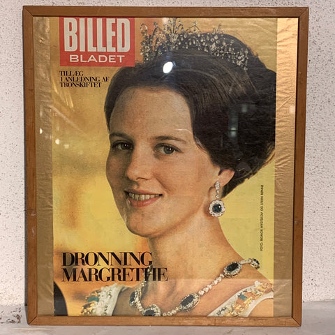 Dronning Margrethe d. 2. Tronskifte. Ældre originalt magasin udklip, fra 1972.