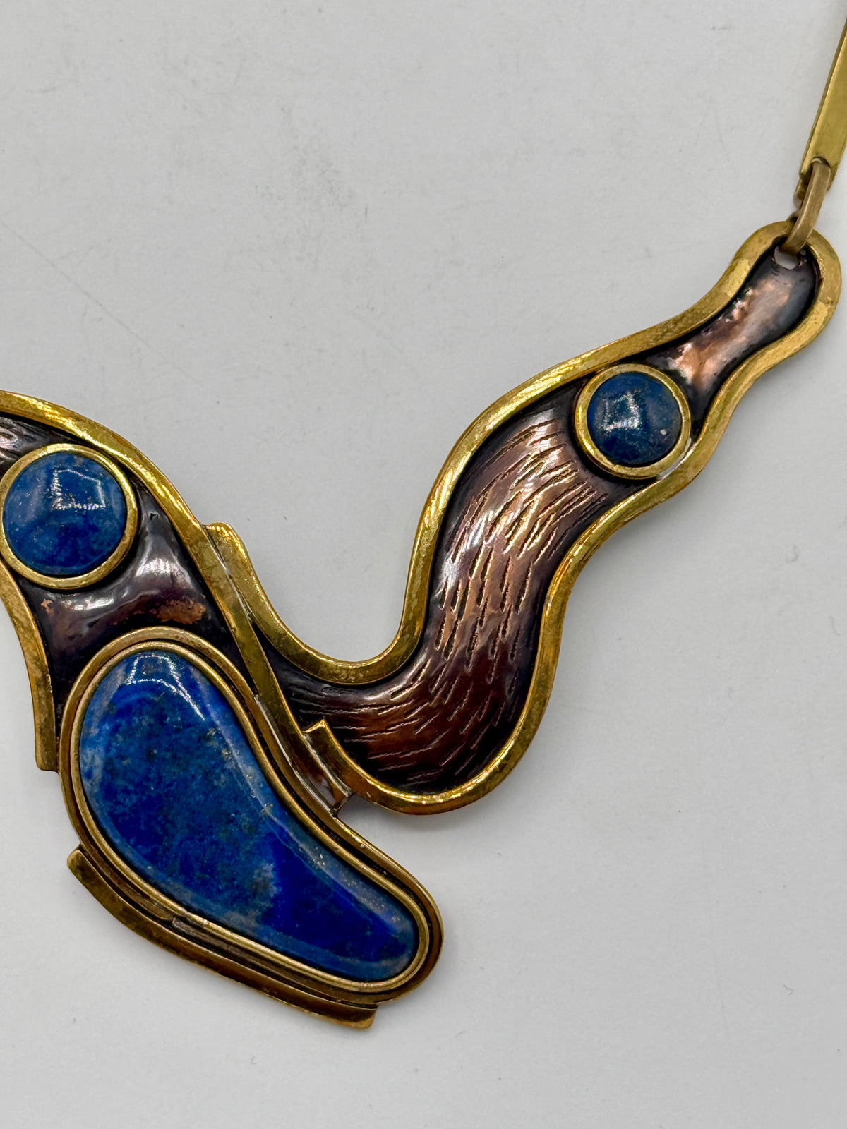Vintage "Hecho a Mano" Hals-collier med Lapis lazuli. Chile. Slut 20.Årh