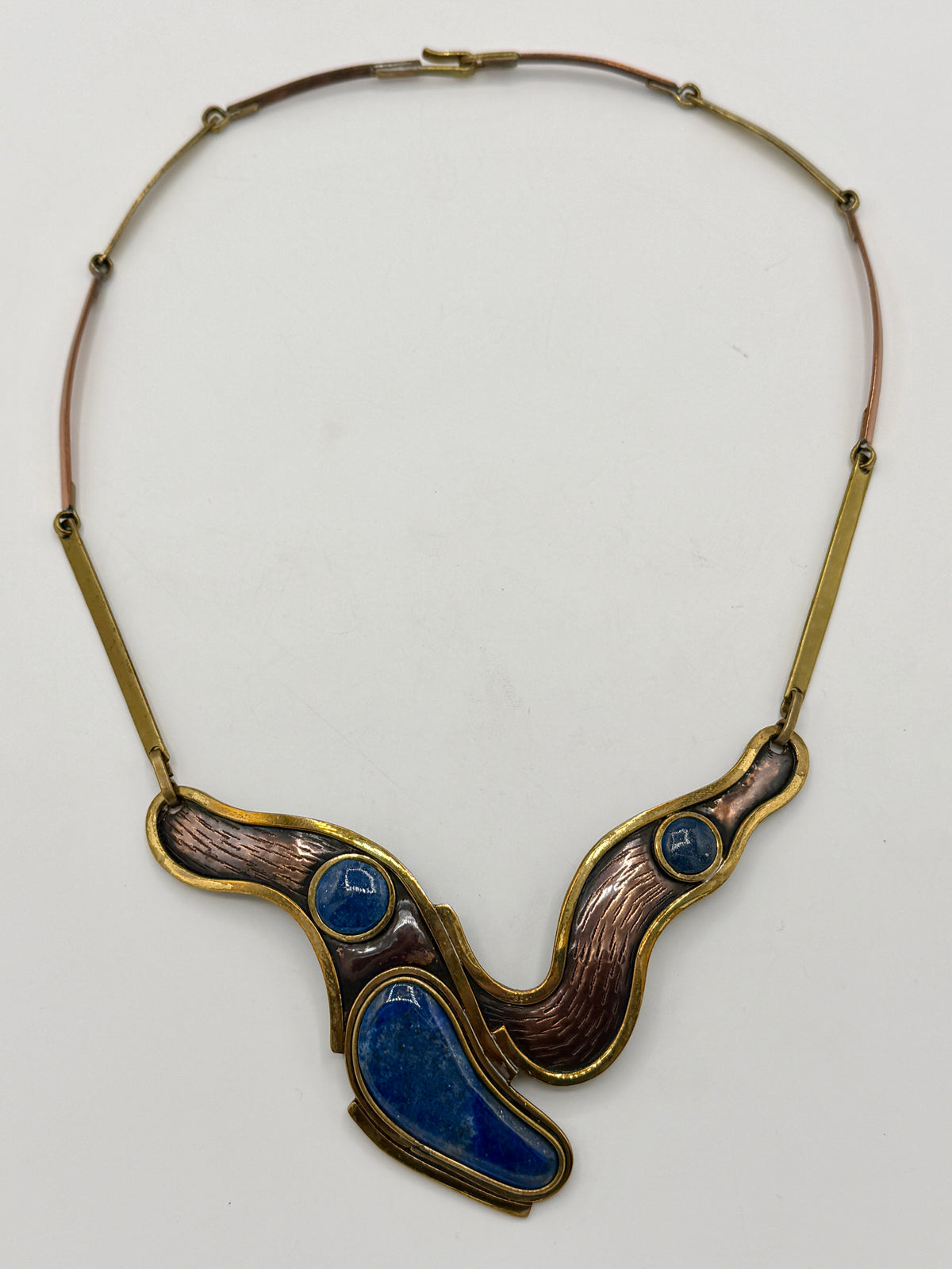 Vintage "Hecho a Mano" Hals-collier med Lapis lazuli. Chile. Slut 20.Årh