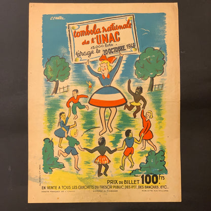 Fransk C.Cantel “tombula Nationale”plakat, fra 1948