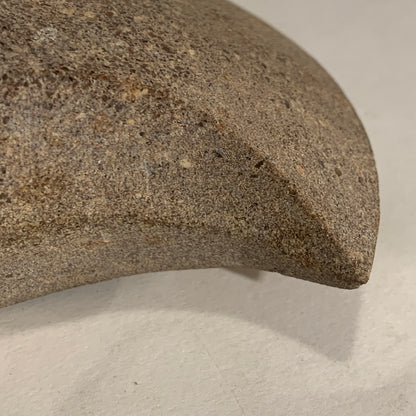 Danish Stone Age. Double-Bladed Axe with socket in rock, Tragtbægerkultur 4000-2800 BC.