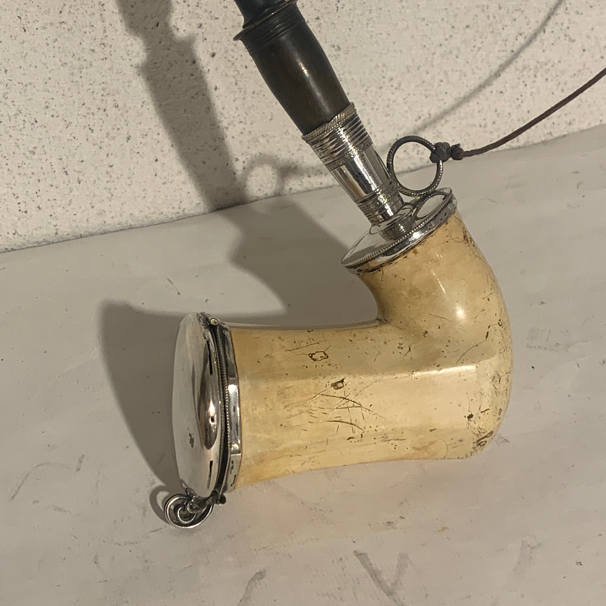 En antik sølvmonteret merskums langpibe fra 1800 tallet