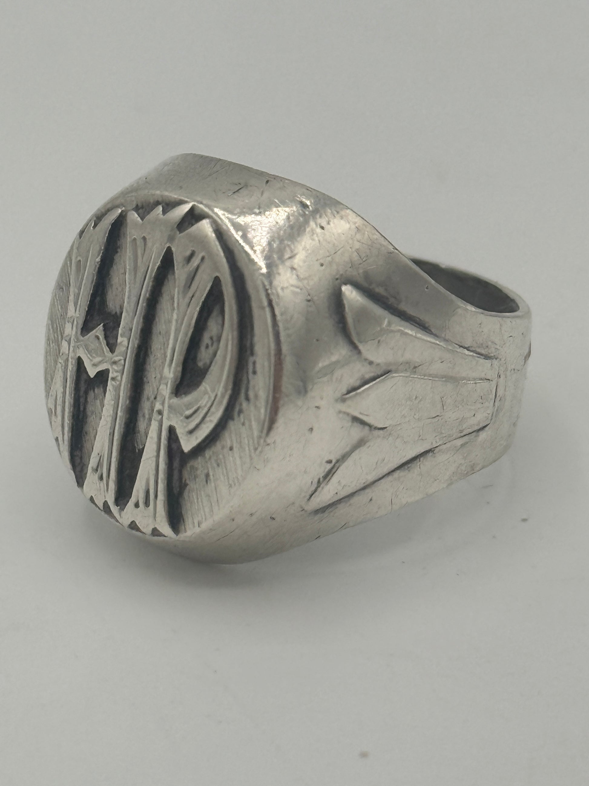Vintage sterling sølv signet herre ring. Fra midt 1900 tallet