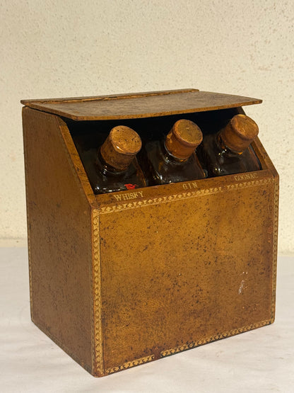 Gentleman's Library Tantalus, med 3 flasker. Frankrig midt 20.Årh