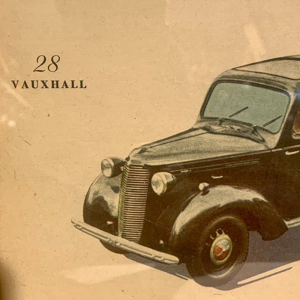 Vauxhall. Originalt indrammet bil udklip, fra midt 1900 tallet.