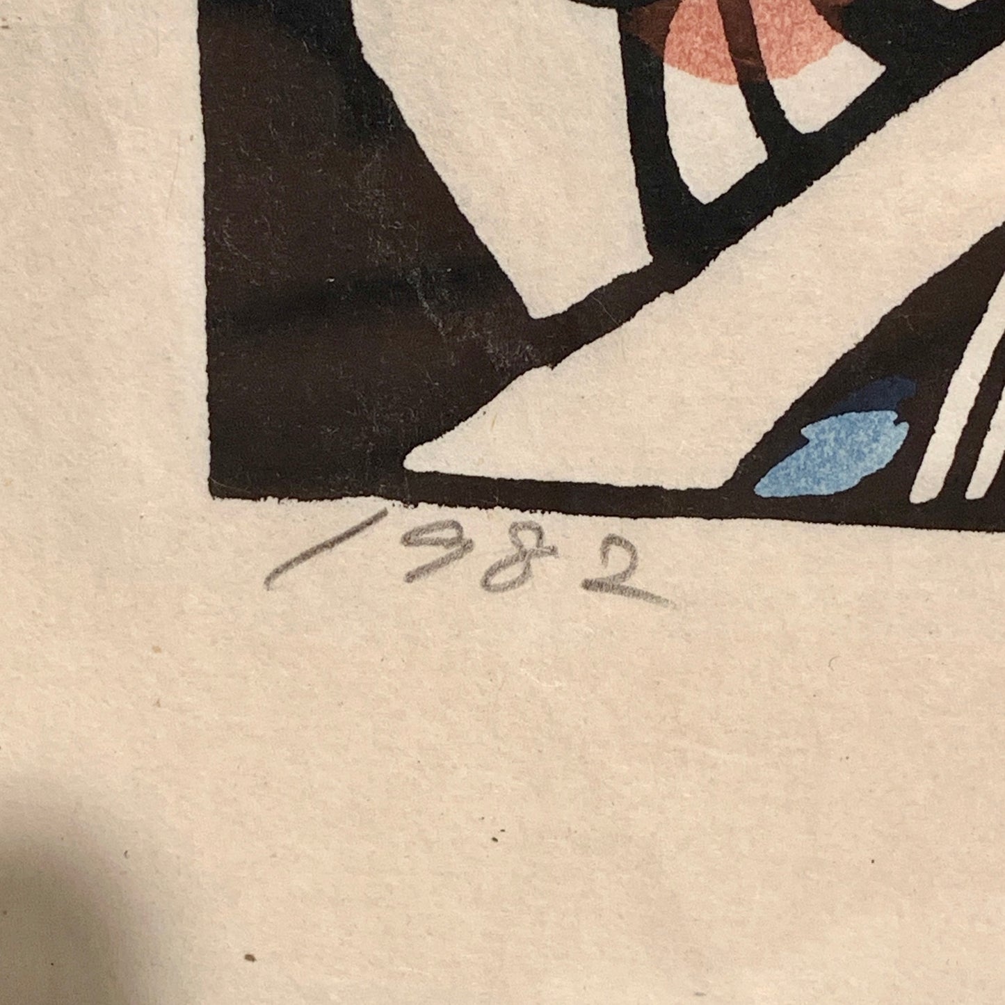 Sadao Watanabe (f.1913-1996)håndkoloreret Stencil-tryk fra 1982.