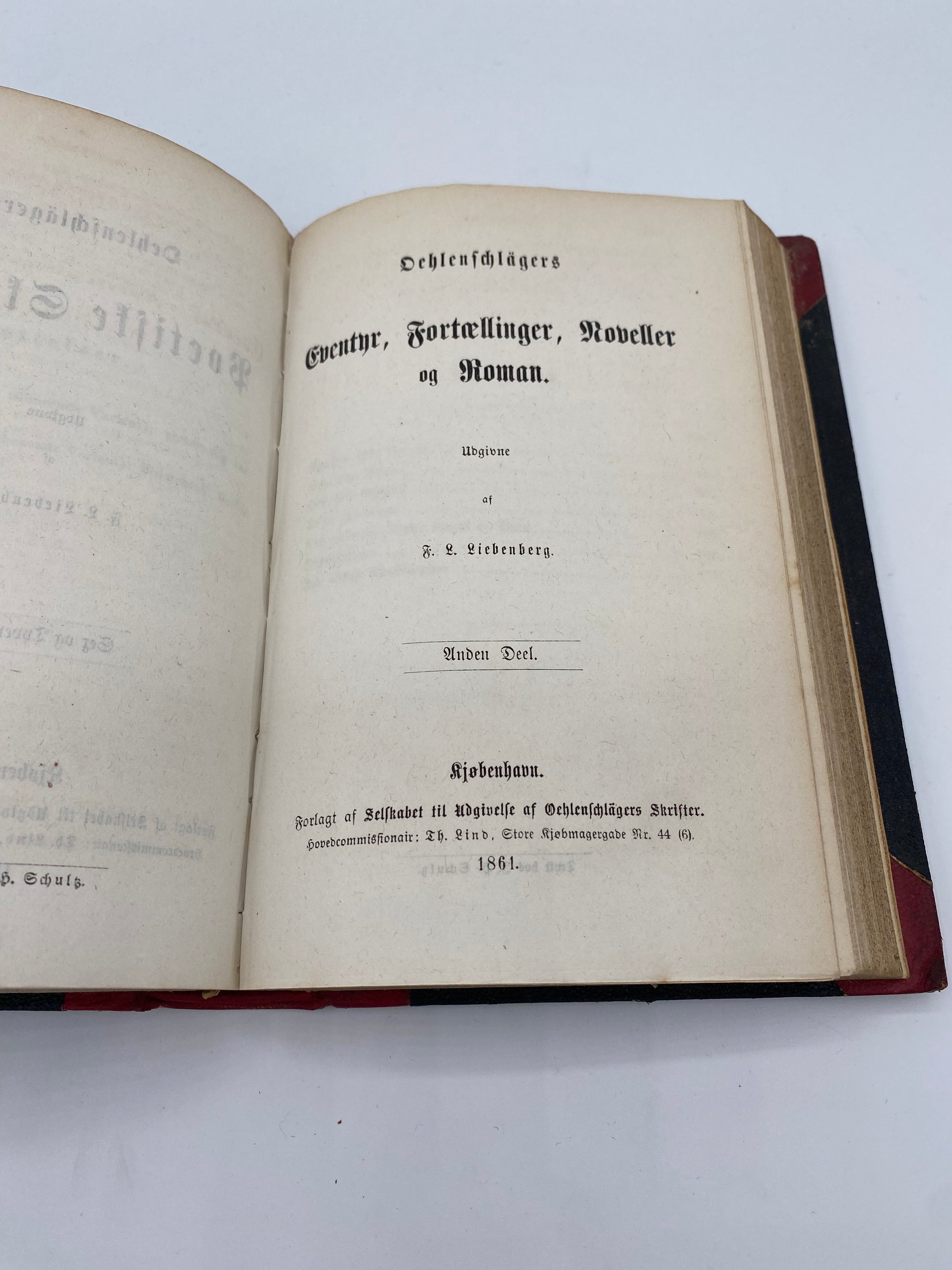 Oehlenschlägers Eventyr, Fortællinger, Noveller og Roman. Af Adam Oehlenschläger. 1. Og 2. Del. Antikvarisk dansk bog. 1. Udgave. 