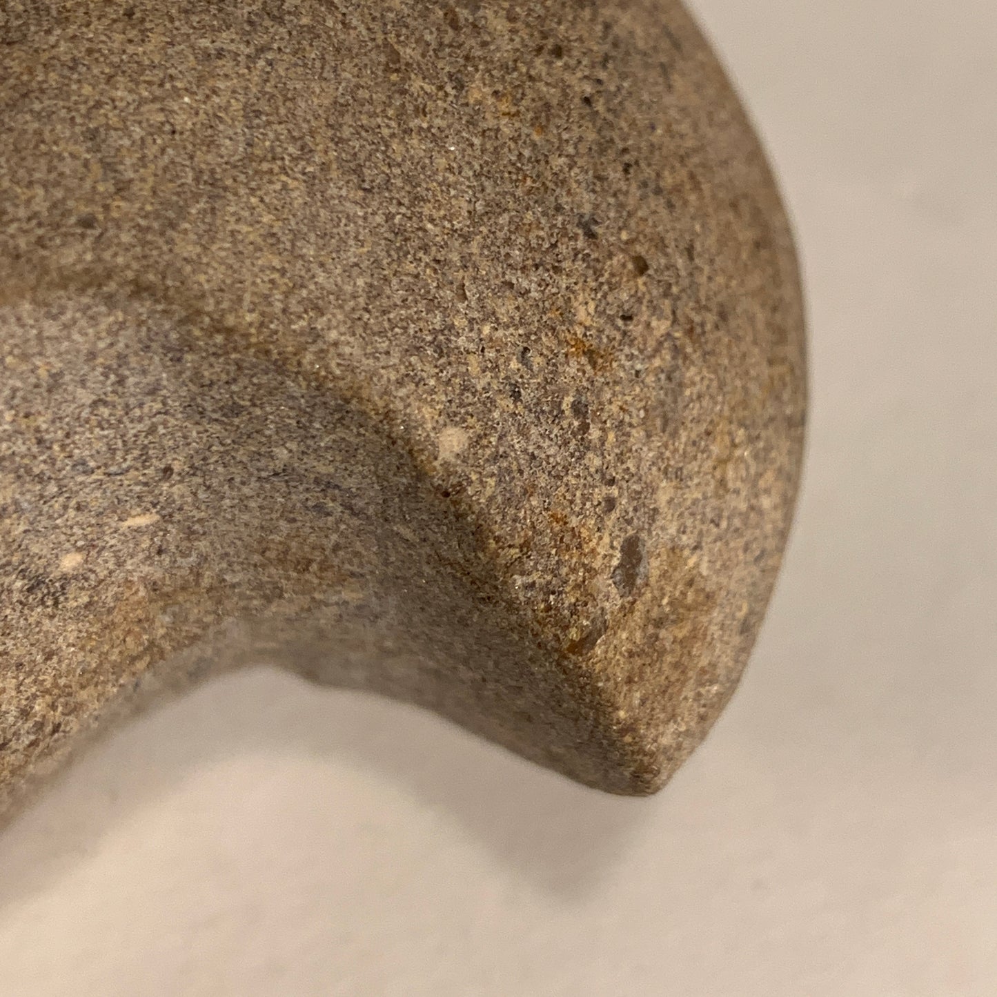 Danish Stone Age. Double-Bladed Axe with socket in rock, Tragtbægerkultur 4000-2800 BC.
