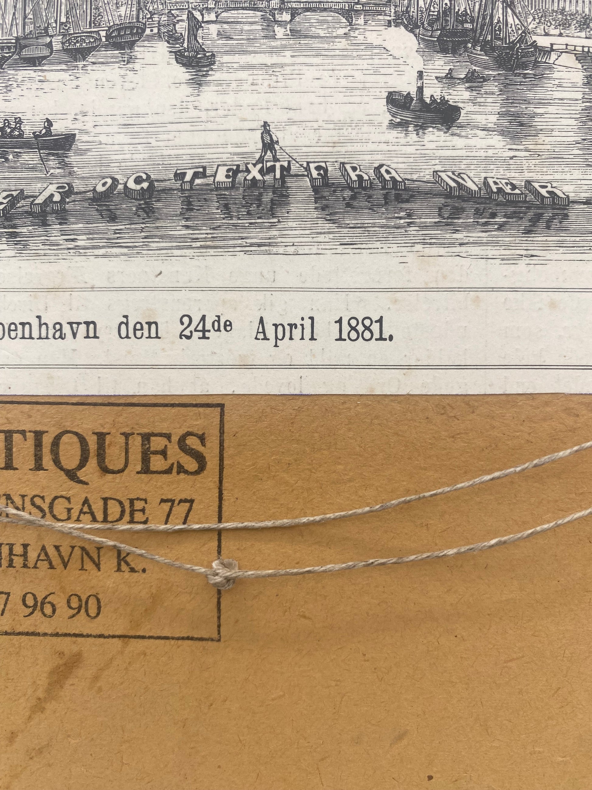 Nannina. Antik dansk træsnitsgravering. Fra 1881