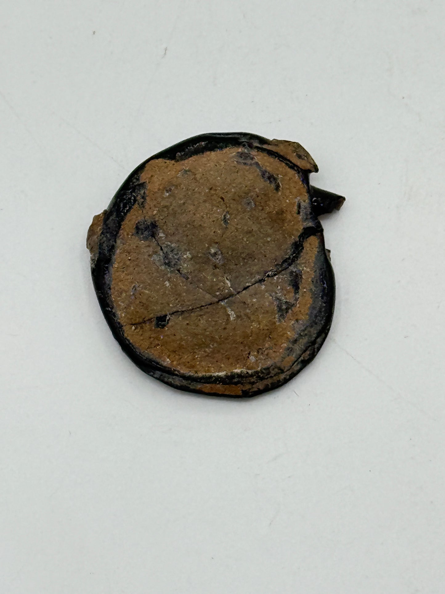 Oldsag. ca. 2000 år gammel teaterbillet i glas. Græsk/Indisk kultur. Gandhara/ Baktrisk Afghanistan