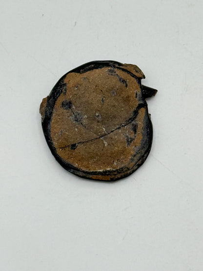 Oldsag. ca. 2000 år gammel teaterbillet i glas. Græsk/Indisk kultur. Gandhara/ Baktrisk Afghanistan