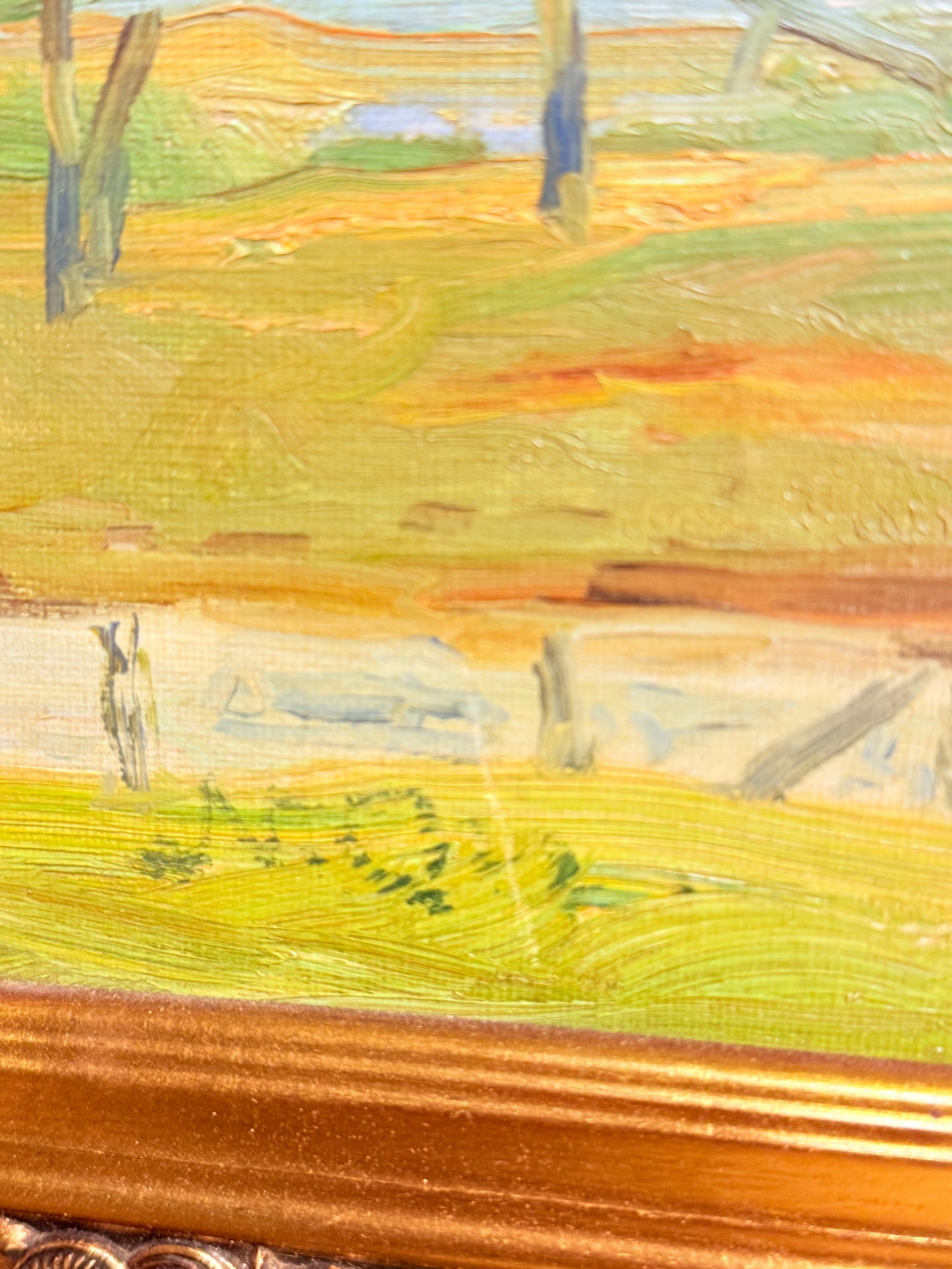 Niels Christiansen (f.1873-1960). Græssende heste. Naturalistisk  oliemaleri.