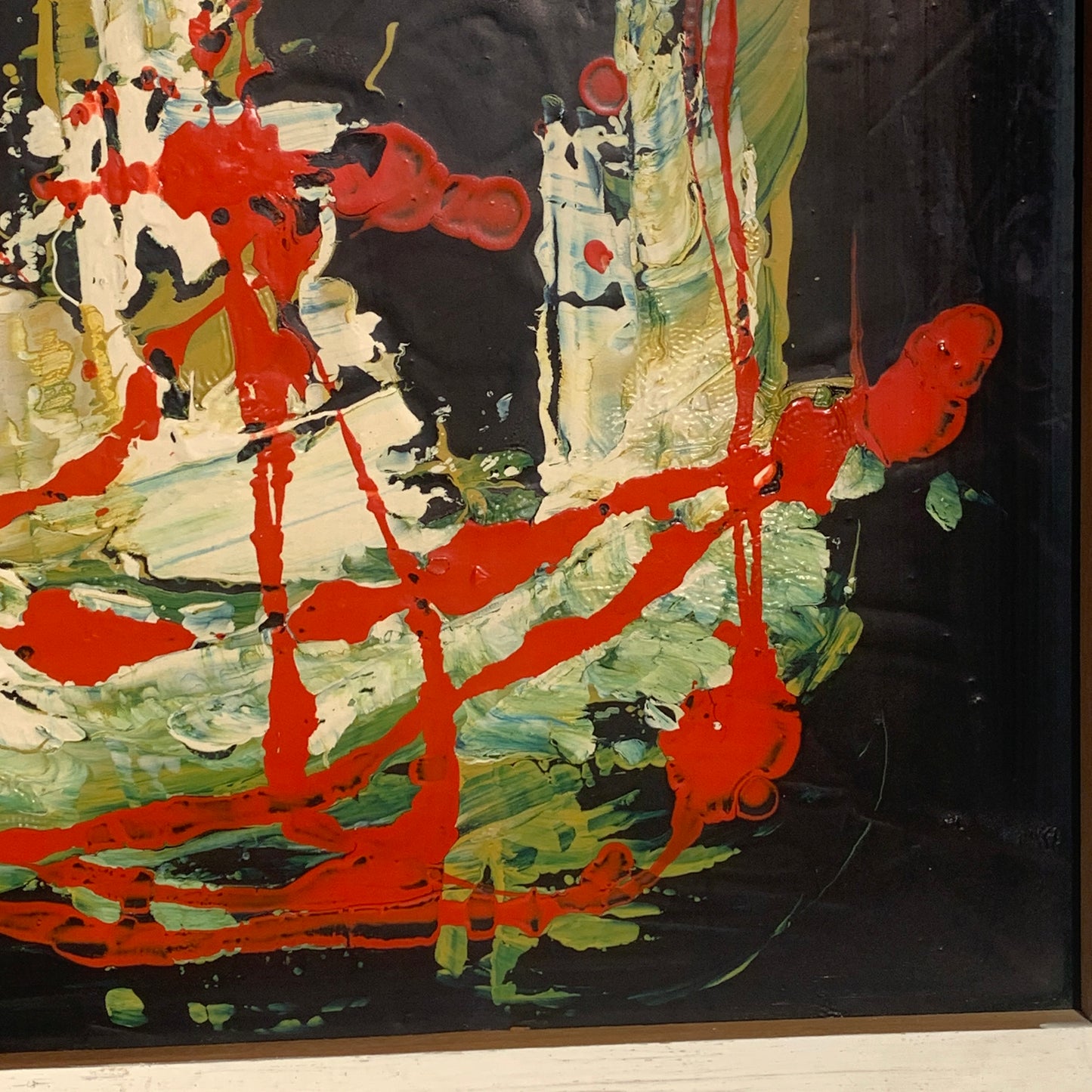 Ældre Abstrakt oliemaleri, signeret STRØ-70.