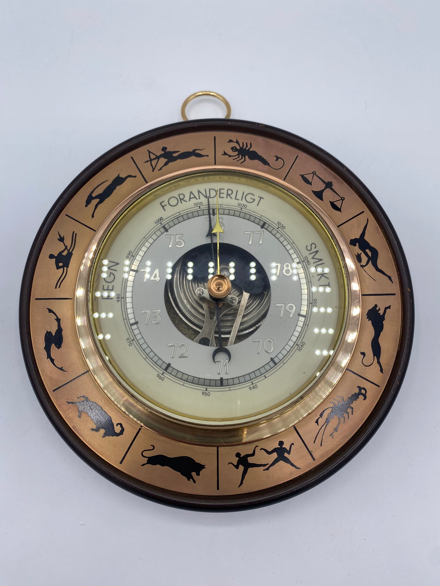 Vintage Barometer med Stjernetegn. Midt 20. Årh