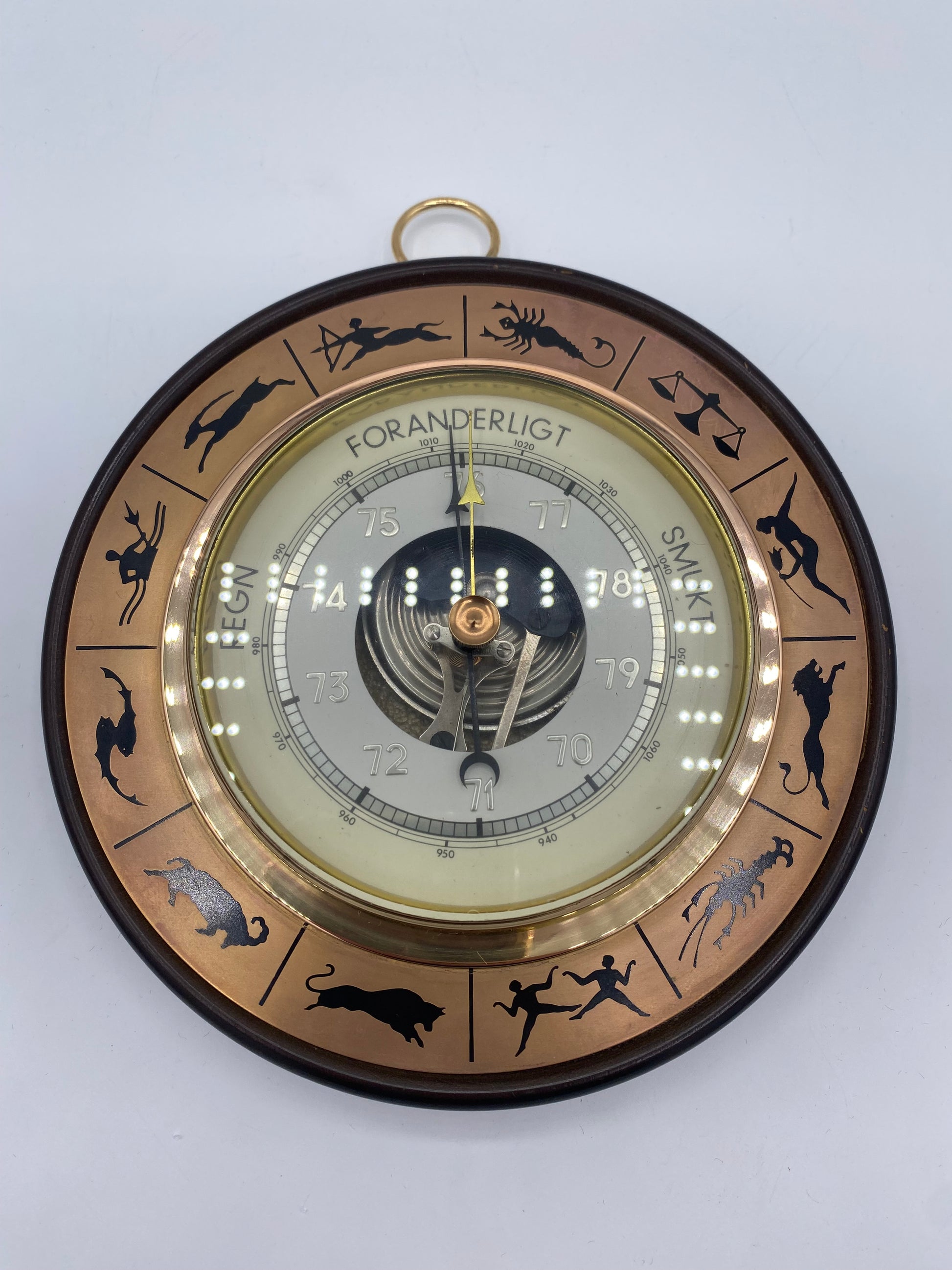 Vintage Barometer med Stjernetegn. Midt 20. Årh