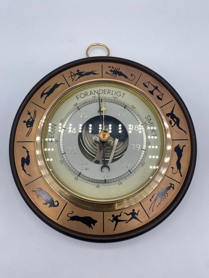 Vintage Barometer med Stjernetegn. Midt 20. Årh