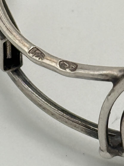 Vintage unika skønvirkestil Rav & Sterlingsølv armbånd. Polen. Fra 1980érne