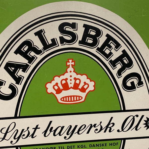 Ældre Carlsberg Let Pilsner metal kasseskilt, fra 1950érne.