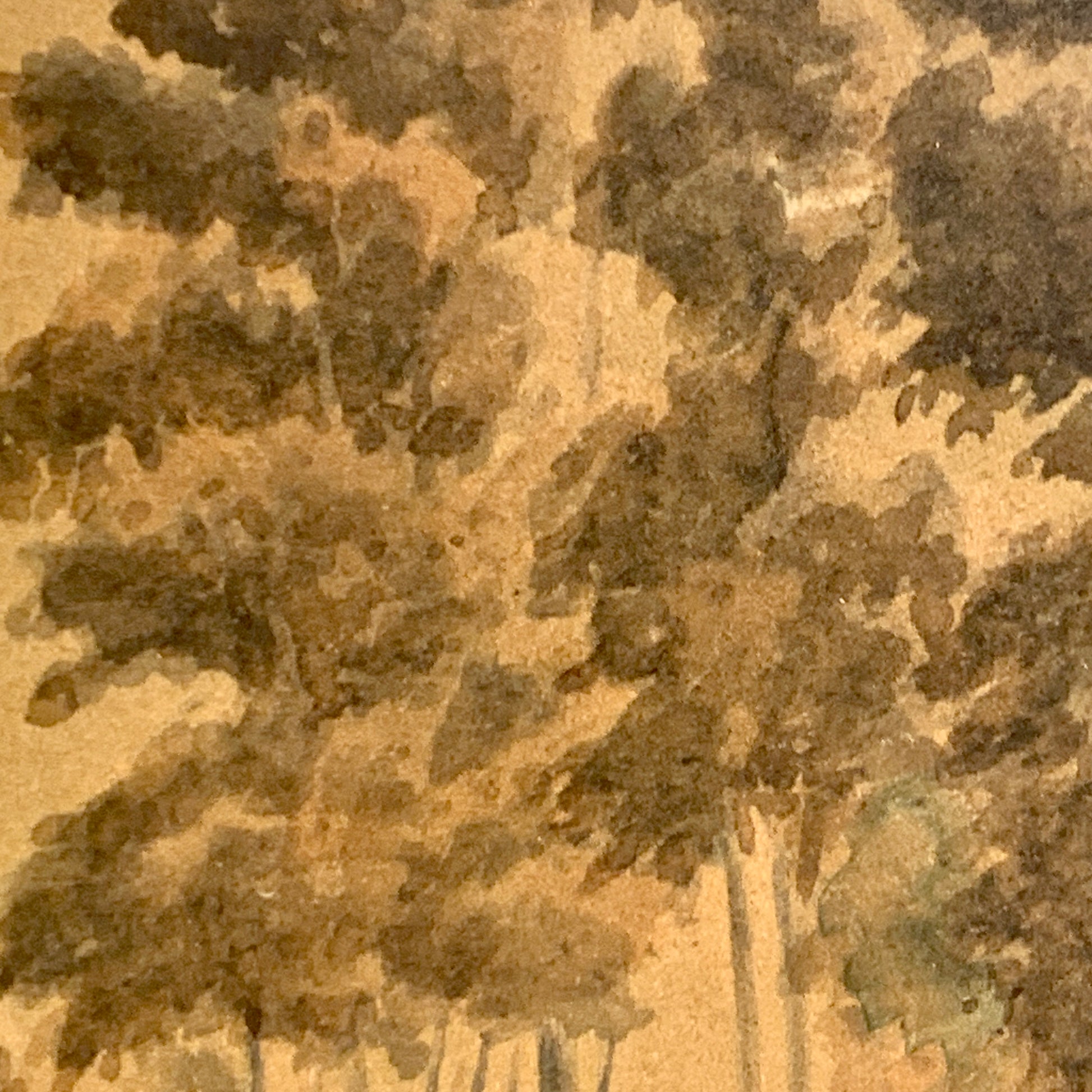 Antik akvarel maleri, USA, fra 1800 tallet