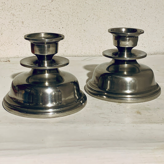 Ældre tin lysestager, fra start/midt 1900 tallet.