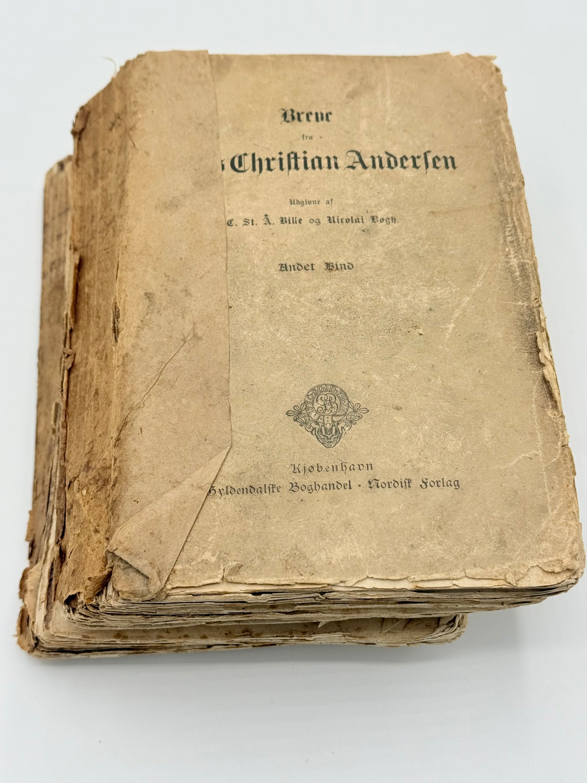 Breve fra Hans Christian Andersen. 1. Og 2. Bind. Antikvarisk dansk bog. 1.Udgave. 1.Oplag. Fra 1878