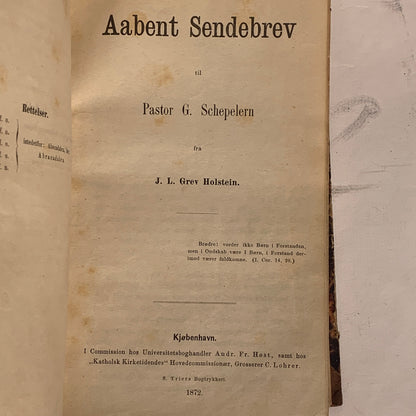 JLGrev Holstein et al. Antiquarian Danish/German collection of Catholic-Protestant debates, from 1845-1872.