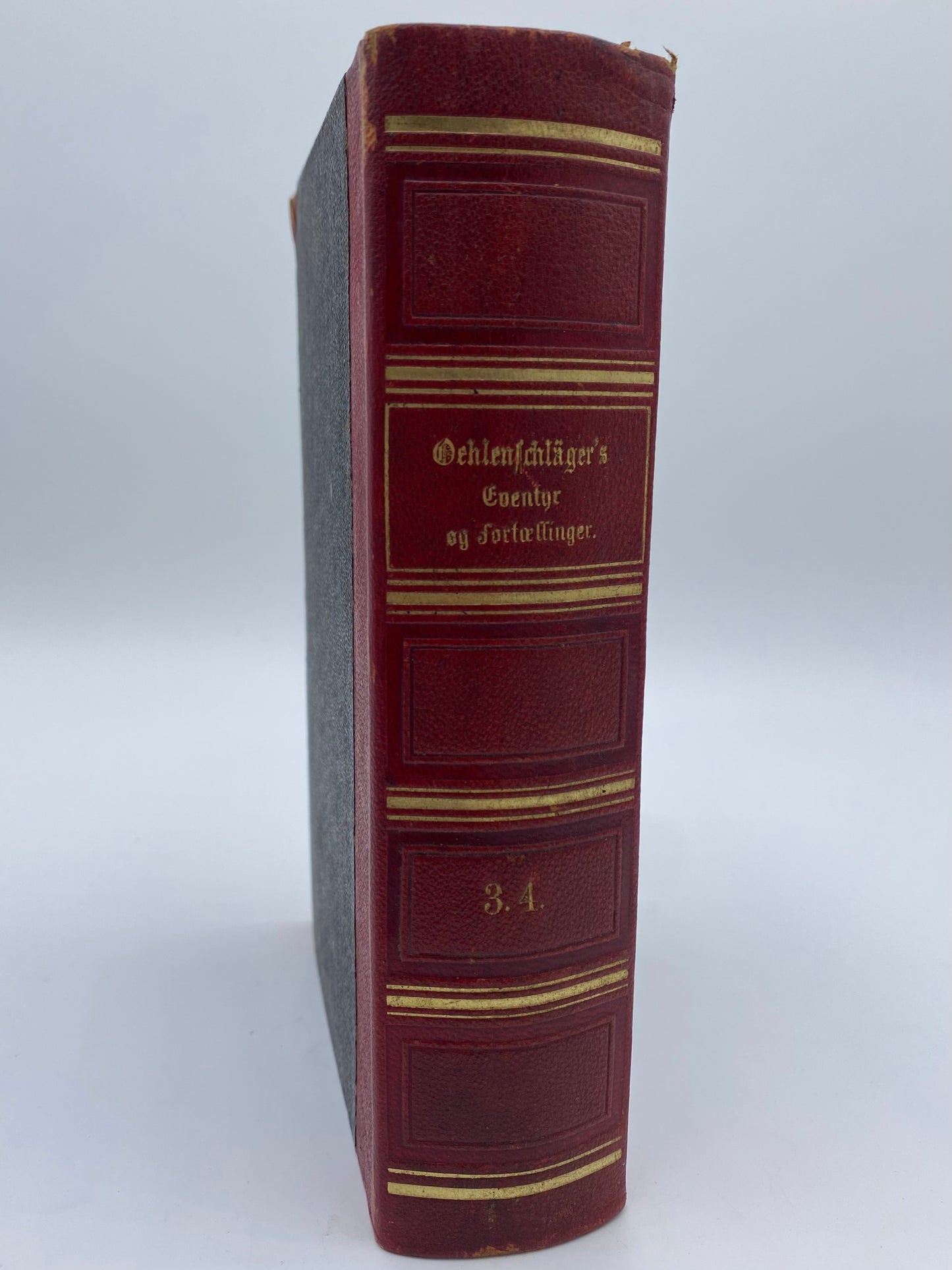 Oehlenschlägers Eventyr, Fortællinger, Noveller og Roman. Af Adam Oehlenschläger. 3. Og 4. Del. Antikvarisk dansk bog. 1. Udgave. 