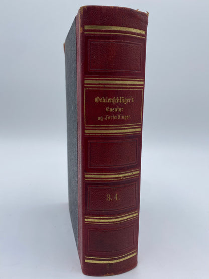 Oehlenschlägers Eventyr, Fortællinger, Noveller og Roman. Af Adam Oehlenschläger. 3. Og 4. Del. Antikvarisk dansk bog. 1. Udgave. 