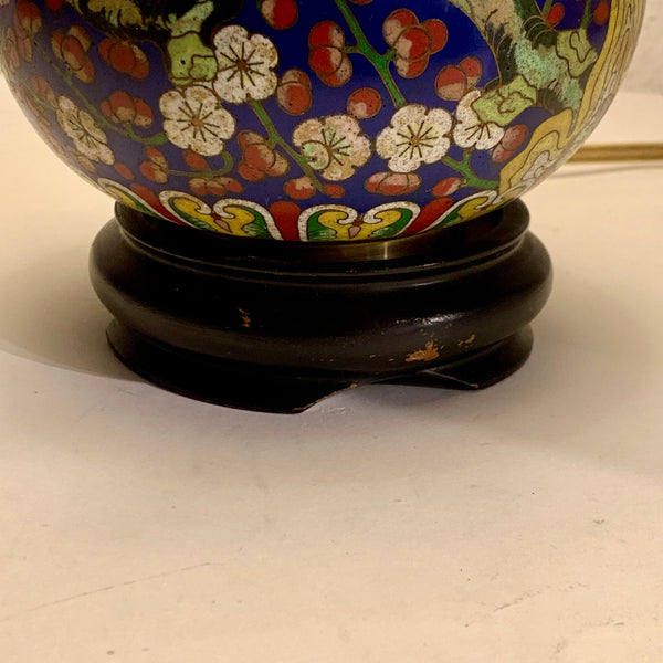 Ældre kinesisk cloisonné bordlampe, fra midt 1900 tallet.