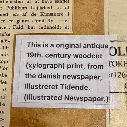 Antique Danish woodcut. Singing Dervishes. From 1887.