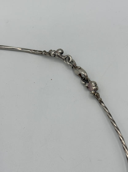 Vintage skønvirkestil Rav & Sterlingsølv hals collier. Gdansk, Polen. Fra 1980érne