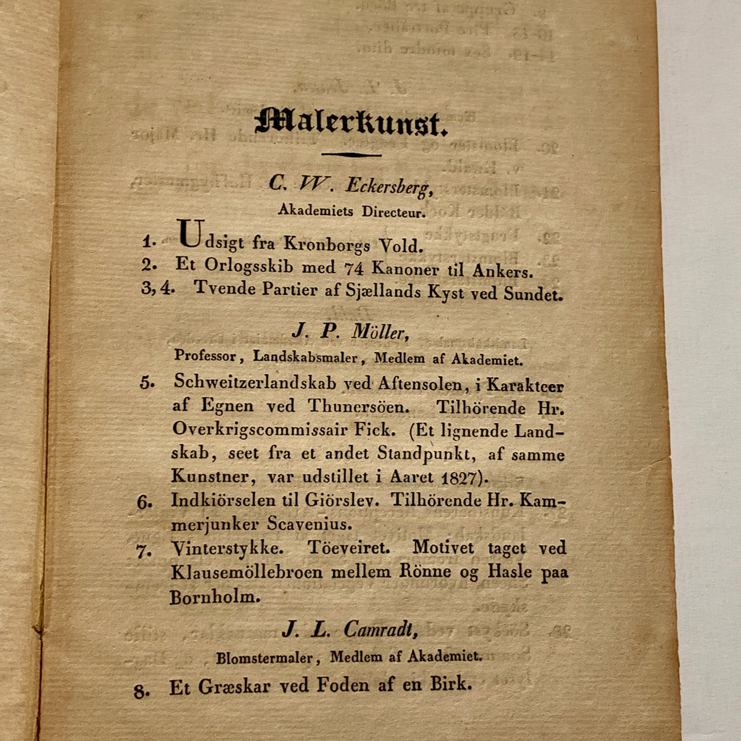 Kgl. Akademie. Antik kunst hæfte fra 1829. 1.Udgave, 1.Oplag.