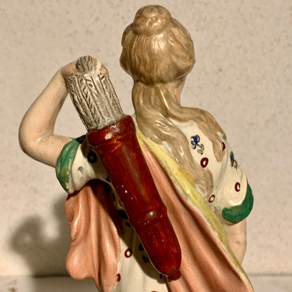 Antique Staffordshire Pearlware, Diana (Artemis), Goddess of the Hunt, from 1820.